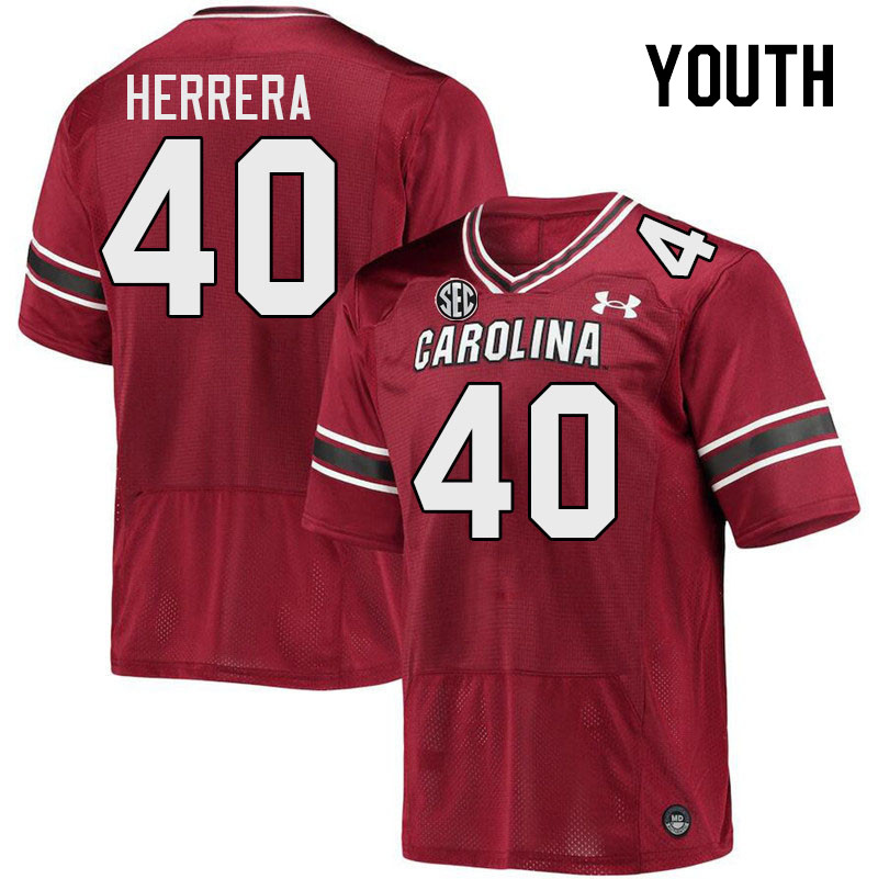 Youth #40 Alex Herrera South Carolina Gamecocks 2023 College Football Jerseys Stitched-Garnet
